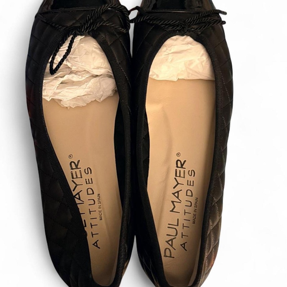 Paul Mayer Attitudes Black Quilted Ballet Flats